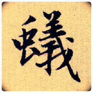 蟻毛笔楷书写法,摘自元赵孟頫续千字文