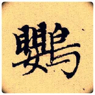 鸚毛笔楷书写法,摘自元赵孟頫续千字文