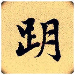 跀毛笔楷书写法,摘自元赵孟頫续千字文