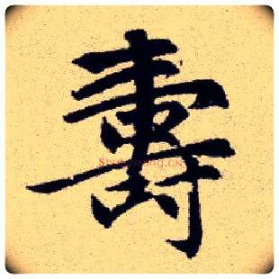壽毛笔楷书写法,摘自元赵孟頫续千字文