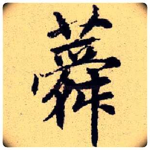 蕣毛笔楷书写法,摘自元赵孟頫续千字文