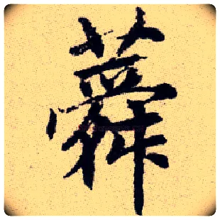 蕣毛笔楷书写法,摘自元赵孟頫续千字文