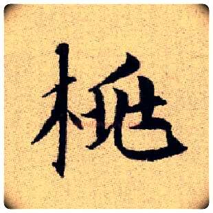 桃毛笔楷书写法,摘自元赵孟頫续千字文