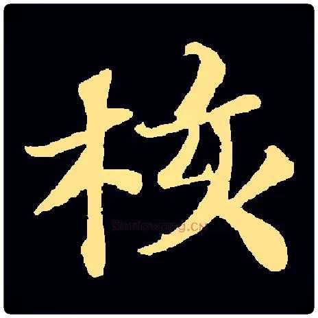 核毛笔楷书写法,摘自常用字苏轼