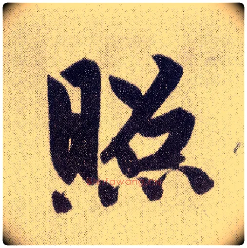 照毛笔楷书写法,摘自元赵孟頫仇锷墓志铭