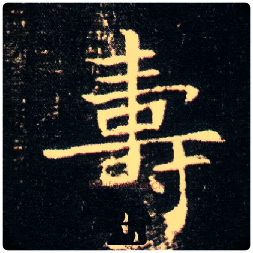 壽毛笔楷书写法,摘自隋董美人墓志
