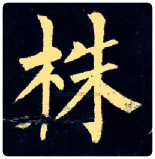株毛笔楷书写法,摘自唐柳公权玄秘塔碑