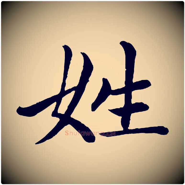 姓毛笔楷书写法,摘自元代赵孟頫卫淑媛墓志