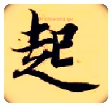 起毛笔楷书写法,摘自隋智永真草千字文