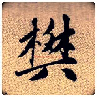 樊毛笔楷书写法,摘自元赵孟頫续千字文