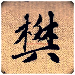 樊毛笔楷书写法,摘自元赵孟頫续千字文