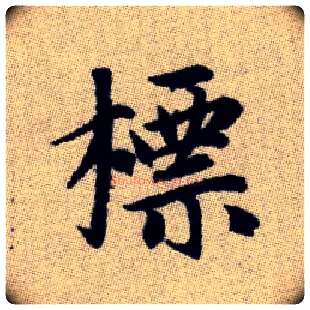 標毛笔楷书写法,摘自元赵孟頫续千字文