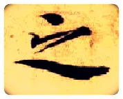 之毛笔楷书写法,摘自隋智永真草千字文