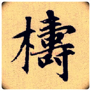 檮毛笔楷书写法,摘自元赵孟頫续千字文