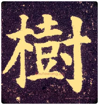 树毛笔楷书写法,摘自唐颜真卿多宝塔碑