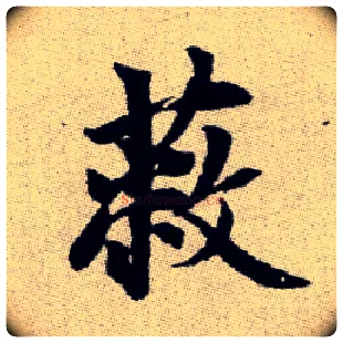 蔽毛笔楷书写法,摘自元赵孟頫续千字文